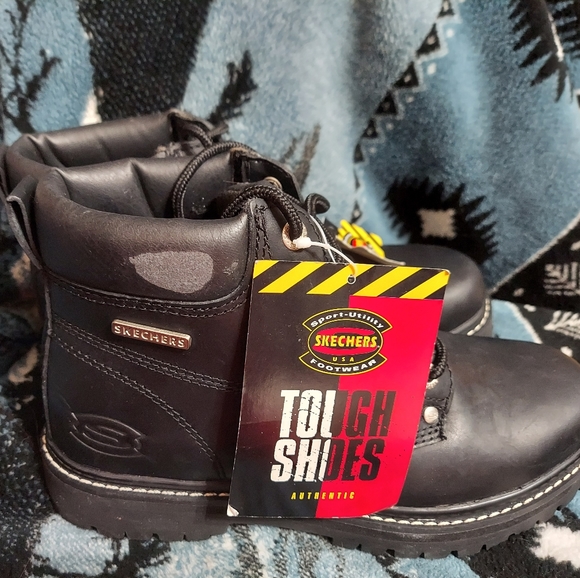 Skecher's 'Sport Utility' Authentic Tough Soe Boots/Black/Size '8' New - Picture 5 of 5